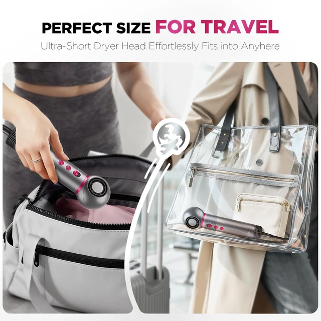 Alt view image 6 of 7 - High-Speed Travel Hair Dryer, 360° Rotating Head, 0.6Lb Lightweight | 110000 RPM Ionic Blow Dryer with Diffuser & Concentrator, Fast Drying for Curly & All Hair Types, Portable & Compact, Home