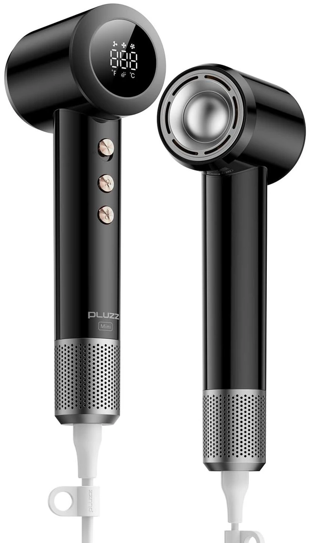 Main image of Mini Hair Dryer, Ultra Lightweight 0.59lb Small Travel Blow Dryer with 500M Negative Ions & NTC Heat Control, 110,000 RPM Brushless Motor High Speed Ionic Hair Dryers Digital Display, Compact