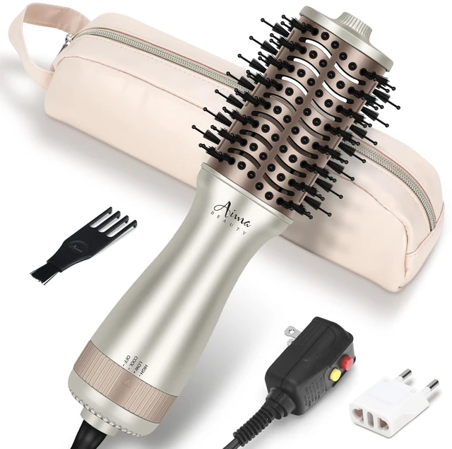 Main image of Small Auto Dual Voltage Hair Dryer Brush with Cool Shot | Travel 2 Inch Hot Air Brush Anti-Frizz Negative Ionic Lift Root Volumizing/Smoothing/Straightening Hair