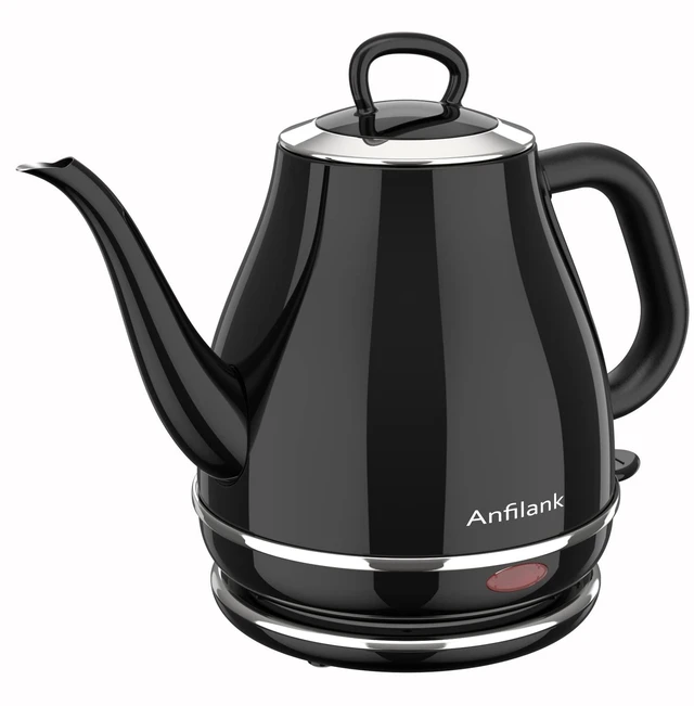 Main image of Electric Gooseneck Kettle, 1L 1500W Fast Boil, 100% Stainless Steel BPA Free Pour-Over Coffee & Tea Kettle, Water Boiler with Auto Shut & Boil-Dry Protection, Black