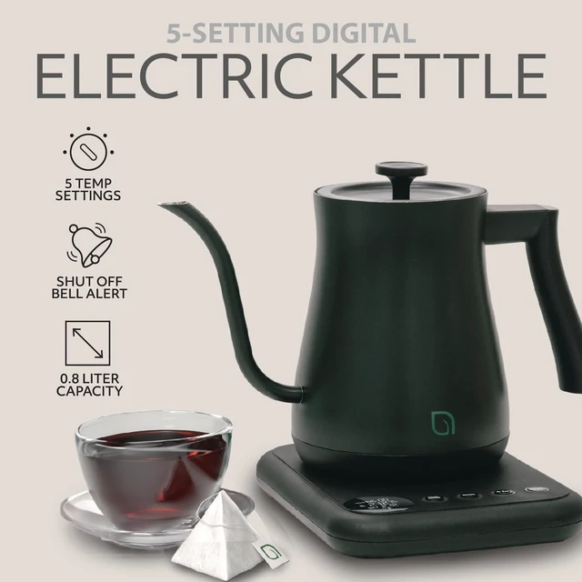 Alt view image 2 of 7 - WILLOW ECO SERIES Gooseneck Electric Kettle with 5 Temperature Presets and Keep Warm Feature, 0.8L Pour Over Kettle for Coffee & Tea 1200W Quick Heating with 100% Stainless Steel Interior Water Heater