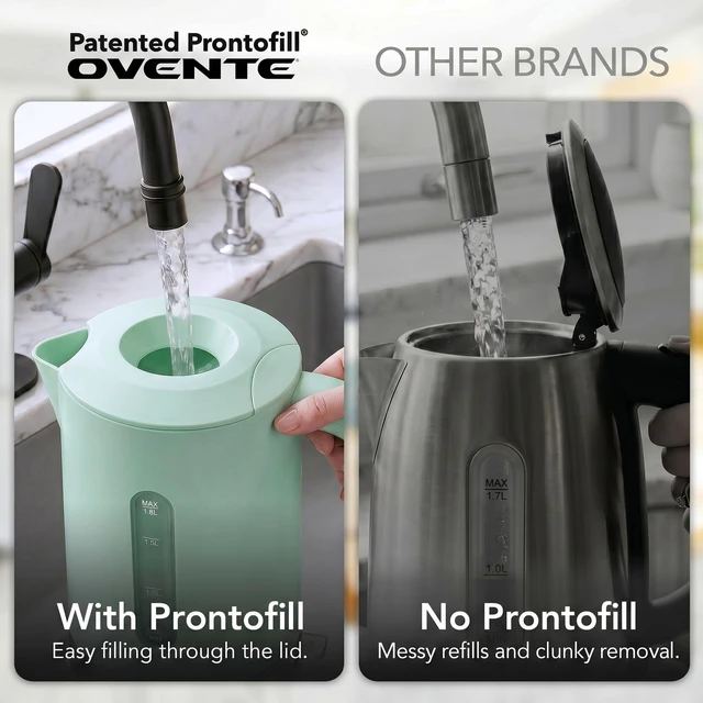 Alt view image 6 of 7 - 1.8L Electric Kettle, BPA-Free with Easy-Fill Lid, Teal KP413LBL | 1500W Fast Boiling Water Heater, Auto Shut-Off, Boil-Dry Protection, 360° Swivel Base, Clear-View Window, Removable Filter