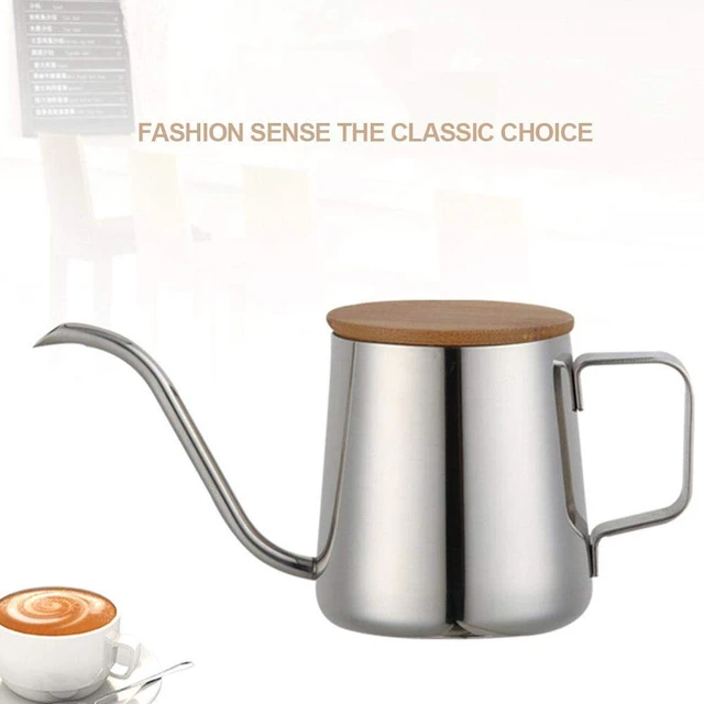 Alt view image 4 of 7 - Pour Over Kettle, 12oz/350ml Stainless Steel Gooseneck Coffee Kettle, Long Narrow Spout Coffee Pot Hand Drip Kettle Pour Over Coffee and Tea Pot with Wooden Lid