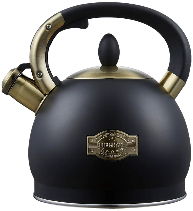 Main image of Stove Top Whistling Tea Kettle- Stainless Steel Teakettle Teapot with Ergonomic Handle 2.6 Quart(Black)