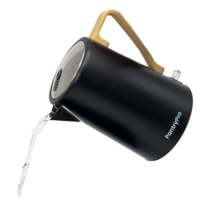 Alt view image 2 of 7 - 1.7L 1500W Wide Mouth Electric Kettle - Stainless Steel Interior - Rapid-Boil - Auto Shut-Off, Boil-Dry Protection, Cool-Touch, LED Indicator - Black