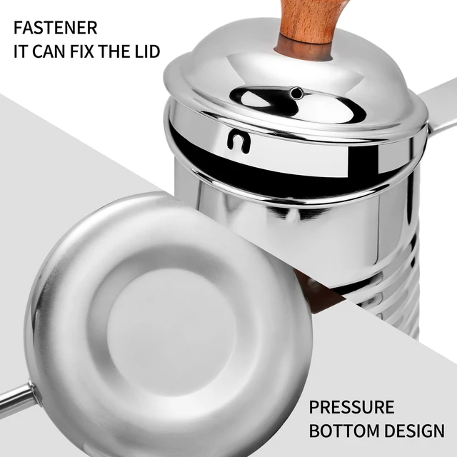 Alt view image 3 of 7 - Small & Elegant Stainless Steel Gooseneck Kettle with Wooden Handle and Gift Box 700ml (24oz) Pour Over Coffee & Tea, Precision Spout for Water Flow Control, Stainless Steel, Durable Polished Finish