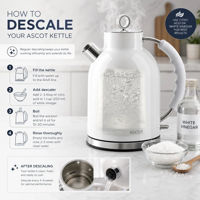 Alt view image 4 of 7 - Electric Kettle, 1.5L Stainless Steel Water Boiler, White | 1500W Retro Tea Heater & Boiling Kettle, Auto Shut-Off and Boil-Dry Protection