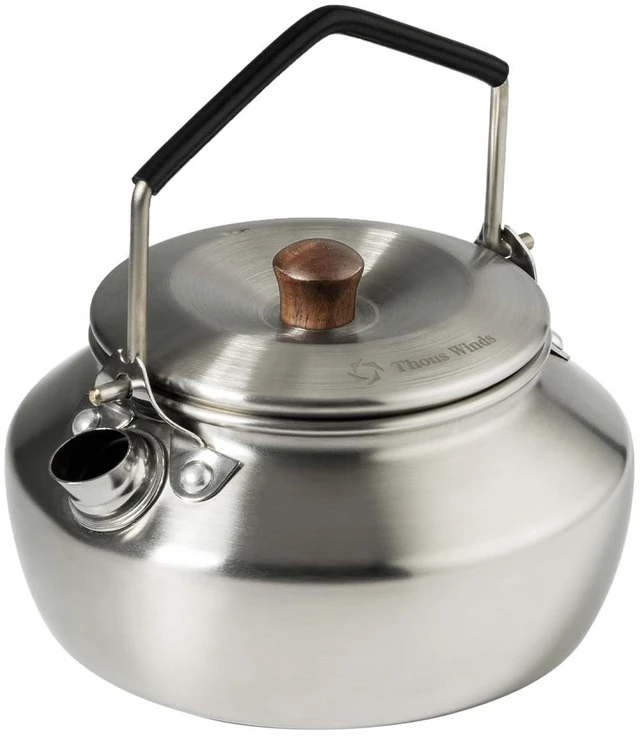 Main image of 0.6L Camping Kettle, Portable Camp Tea Coffee Pot, Lightweight Stainless Steel Teapot, Fast Heating Boiling Water, for Outdoor Campfire Hiking Camping Picnic