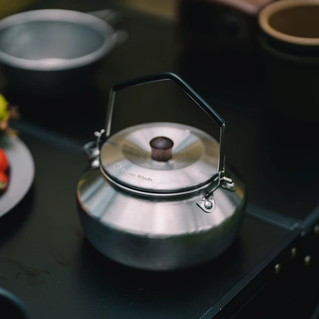 Alt view image 5 of 7 - 0.6L Camping Kettle, Portable Camp Tea Coffee Pot, Lightweight Stainless Steel Teapot, Fast Heating Boiling Water, for Outdoor Campfire Hiking Camping Picnic