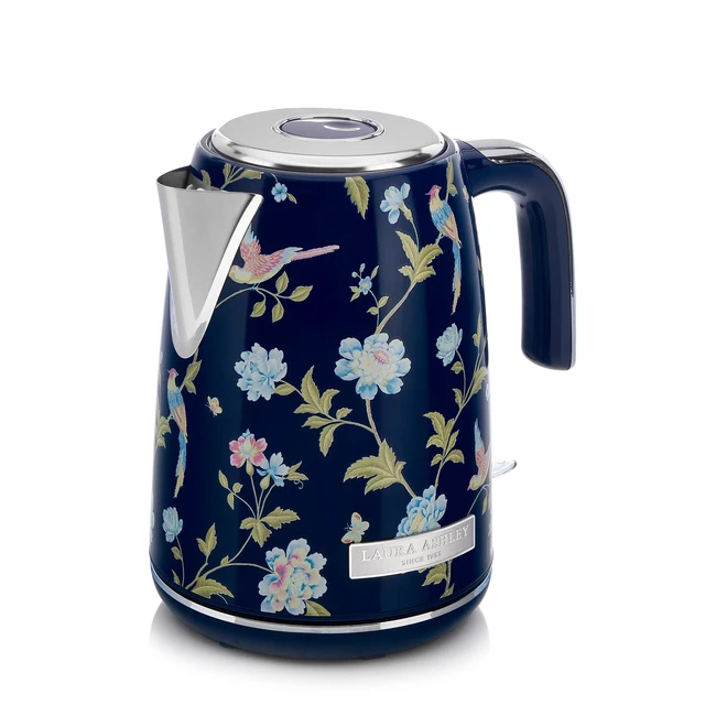 Alt view image 4 of 7 - Electric Kettles for Boiling Water, 1.7L Electric Tea Kettle | Elveden Navy Floral Print, Energy Efficient, Stainless Steel, Automatic Shut Off, Cool Touch Handle, Water Level Indicator