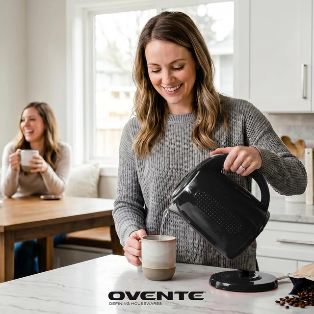 Alt view image 4 of 7 - 1.7L Double Wall Electric Tea Kettle, 1100W Power, Black KD64B | Water Boiler with Cool-Touch Exterior, Stainless Steel Interior, Auto Shut-Off, Boil-Dry Protection & Locking Lid, Easy Clean