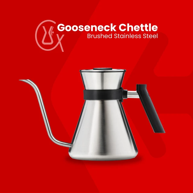 Alt view image 3 of 7 - Stainless Steel Gooseneck Kettle, Pour Over Chettle, Brushed 1.2L | Precision Gooseneck Spout, 40 oz Capacity, Stovetop Kettle, Effortless Controlled Pour