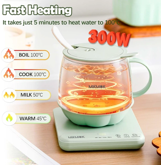 Alt view image 2 of 7 - Desk Electric Mug 400ML, Ceramic Glaze Beverage Warmer, 300W Fast Boiling | BPA-Free, 45-100 Temp Control, 4 Modes, Digital Display Smart Electric Kettle For Coffee Tea Oatmeal Office Dorm Home