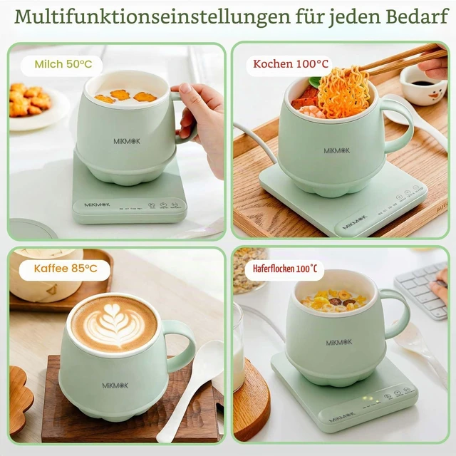 Alt view image 4 of 7 - Desk Electric Mug 400ML, Ceramic Glaze Beverage Warmer, 300W Fast Boiling | BPA-Free, 45-100 Temp Control, 4 Modes, Digital Display Smart Electric Kettle For Coffee Tea Oatmeal Office Dorm Home