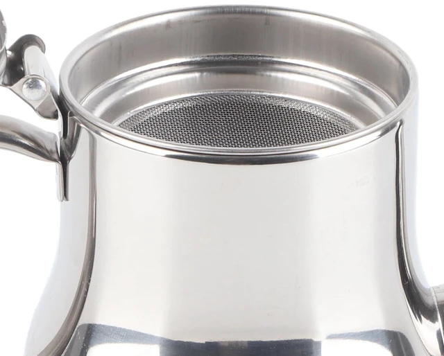 Alt view image 6 of 7 - Teapot with Removable Strainer, 30oz Stainless Steel Gooseneck Pour Over Kettle Modern Silver Small Coffee Tea Pot Infuser for 1-3 People, for Loose Leaf Tea & Pour-Over Coffee