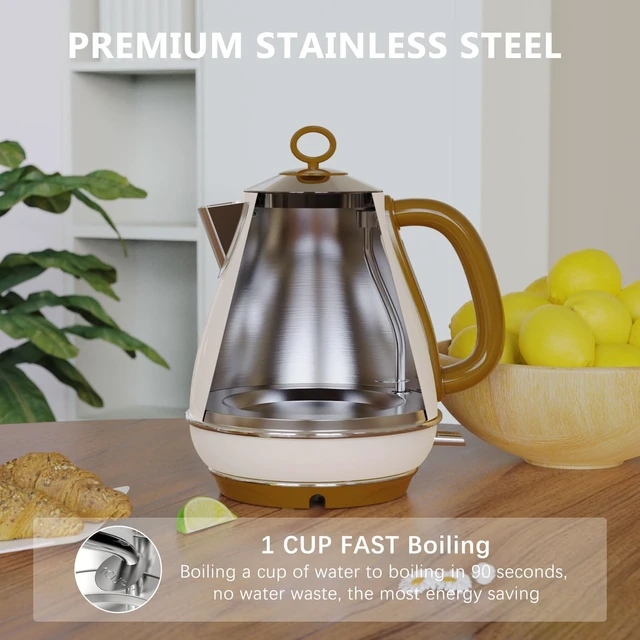 Alt view image 2 of 7 - 1.7L Electric Kettles, BPA Free Tea Kettle, Hot Water Boiler Heater, Stainless Steel Teapot, Auto Shut-Off & Boil-Dry Protection, 120V/1500W