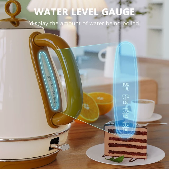 Alt view image 3 of 7 - 1.7L Electric Kettles, BPA Free Tea Kettle, Hot Water Boiler Heater, Stainless Steel Teapot, Auto Shut-Off & Boil-Dry Protection, 120V/1500W