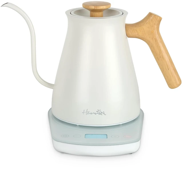 Main image of Gooseneck Electric Kettle, 0.8L, 1°F Control, Brew Timer | 120-Min Keep Warm, 104203°F Control, Built-In Brew Timer, SUS304 Stainless Steel, Wood-Accent Handle for Pour-Over Coffee