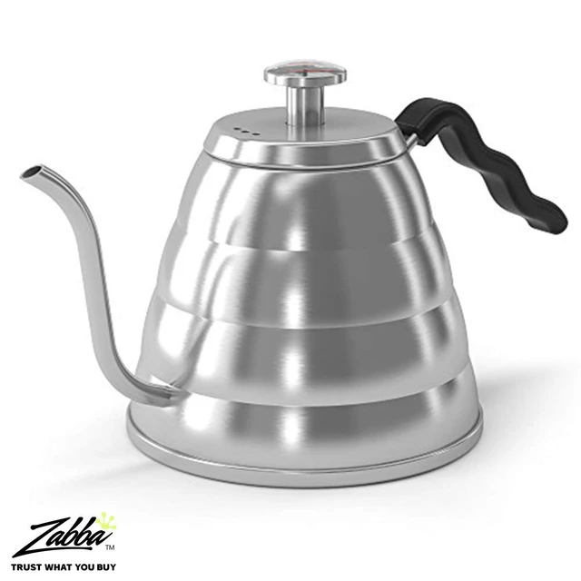 Alt view image 5 of 7 - Gooseneck Kettle with Thermometer - 34oz | Stainless Steel Pour Over Coffee Maker, Stove Top, w/Precision Drip Spout, for Drip , French Press, Tea Kettle, 4 Cup, 1L
