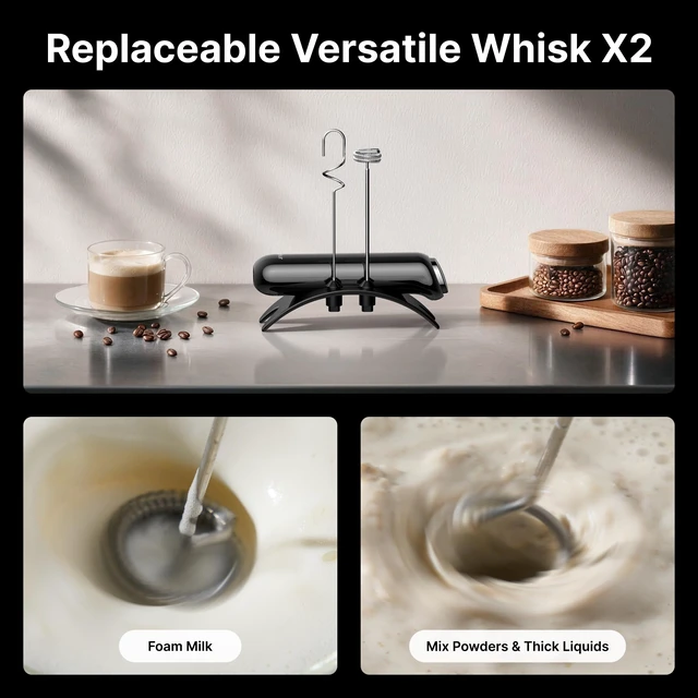 Alt view image 6 of 7 - InstaWhisk Electric Milk Frother with Storage Case & Stand - 1500mAh Type-C Rechargeable Handheld Coffee Foamer Wand, Stepless Speed, Dual Whisks for Cold Foam, Latte, Matcha, Protein, Red
