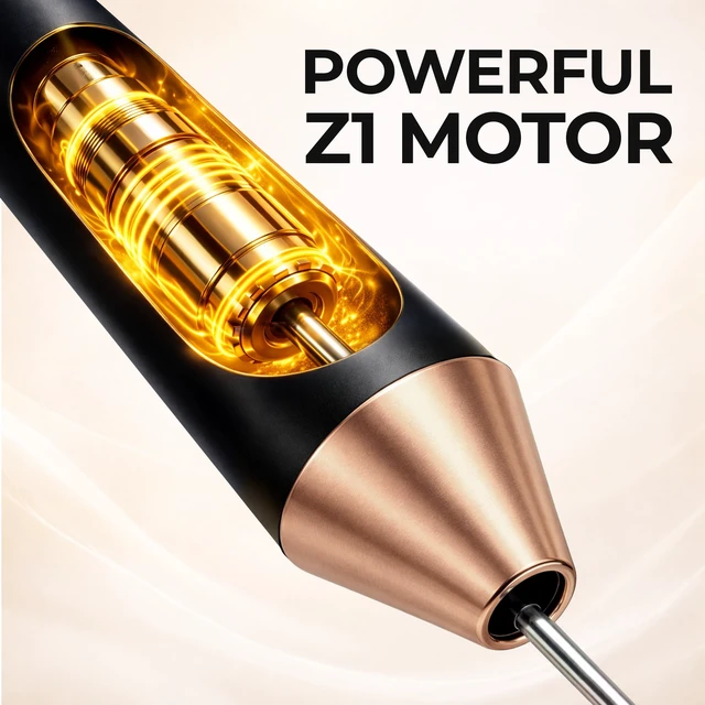 Alt view image 5 of 7 - Rechargeable Milk Frother Handheld - Frother Wand, Drink Mixer, Electric Whisk Frother, for Cappuccinos, Matcha & Protein Powder - Ultra Metal 4 Whisk, 1800mAh Black Copper