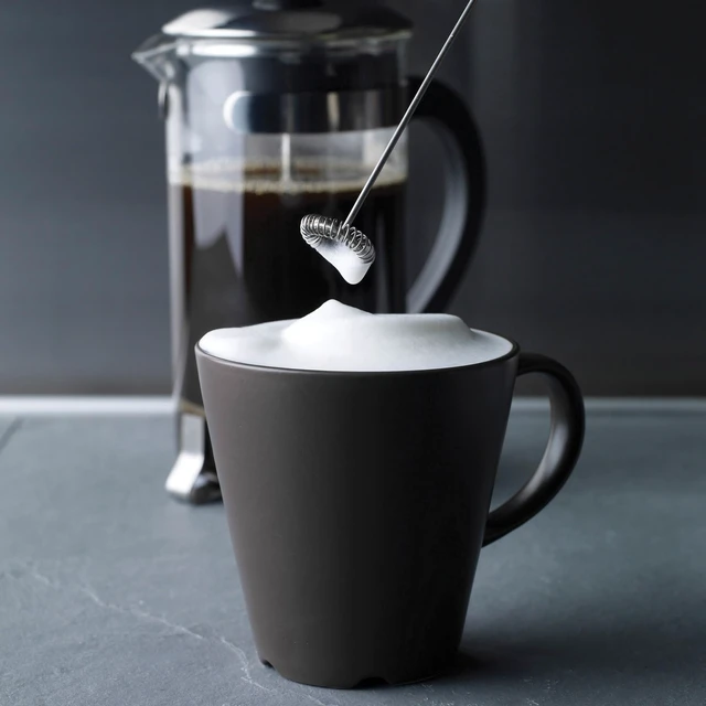 Alt view image 5 of 6 - Steam-Free Milk Frother, Satin Finish, 18/8 Stainless Steel Whisk, BPA-Free Plastic Housing, Batteries Included