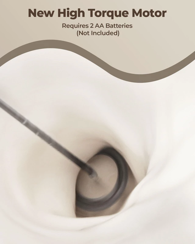 Alt view image 2 of 7 - Milk Frother Handheld Electric Foam Maker Battery Operated | Drink Mixer with Stainless Steel Whisk for Cappuccino, Bulletproof Coffee, Latte, Blizzard White, without Stand