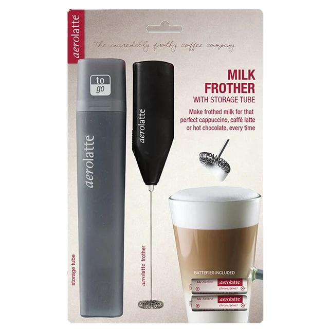 Alt view image 5 of 5 - Milk Frother To Go with Travel Storage Case, The Original Steam-Free Frother, Black