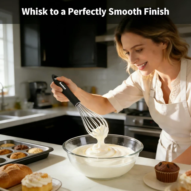 Alt view image 2 of 7 - 3 Packs Stainless Steel Whisk Set - Balloon Whisk, Thick Stainless Steel Wire Strong Handles, Egg Beater for Cooking, Blending, Whisking, Beating and Stirring (9"+11"+12")