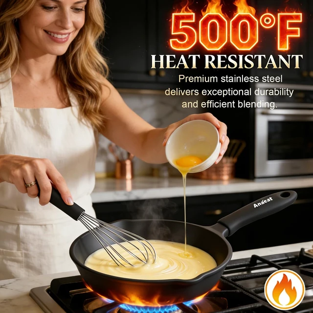 Alt view image 3 of 7 - 3 Packs Stainless Steel Whisk Set - Balloon Whisk, Thick Stainless Steel Wire Strong Handles, Egg Beater for Cooking, Blending, Whisking, Beating and Stirring (9"+11"+12")