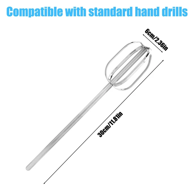 Alt view image 2 of 7 - Meat Grinder & Egg Beater Drill Attachment (Silver) | 304 Stainless Steel Mixer Tool for Standard Electric Drills for Ground Meat Patties Dough Cream & Batters