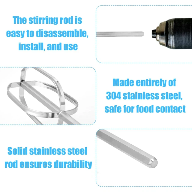 Alt view image 4 of 7 - Meat Grinder & Egg Beater Drill Attachment (Silver) | 304 Stainless Steel Mixer Tool for Standard Electric Drills for Ground Meat Patties Dough Cream & Batters