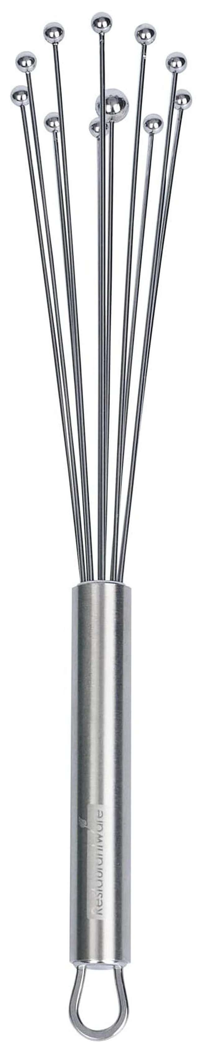 Main image of 10.5 in Stainless Steel Ball Whisk - German Standard Egg Beater with Ergonomic Handle, Dishwasher Safe - Manual Mixer Cooking Whisk for Baking, Stirring, Sauces, Beating