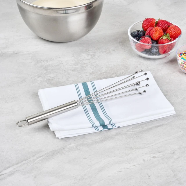 Alt view image 3 of 7 - 10.5 in Stainless Steel Ball Whisk - German Standard Egg Beater with Ergonomic Handle, Dishwasher Safe - Manual Mixer Cooking Whisk for Baking, Stirring, Sauces, Beating