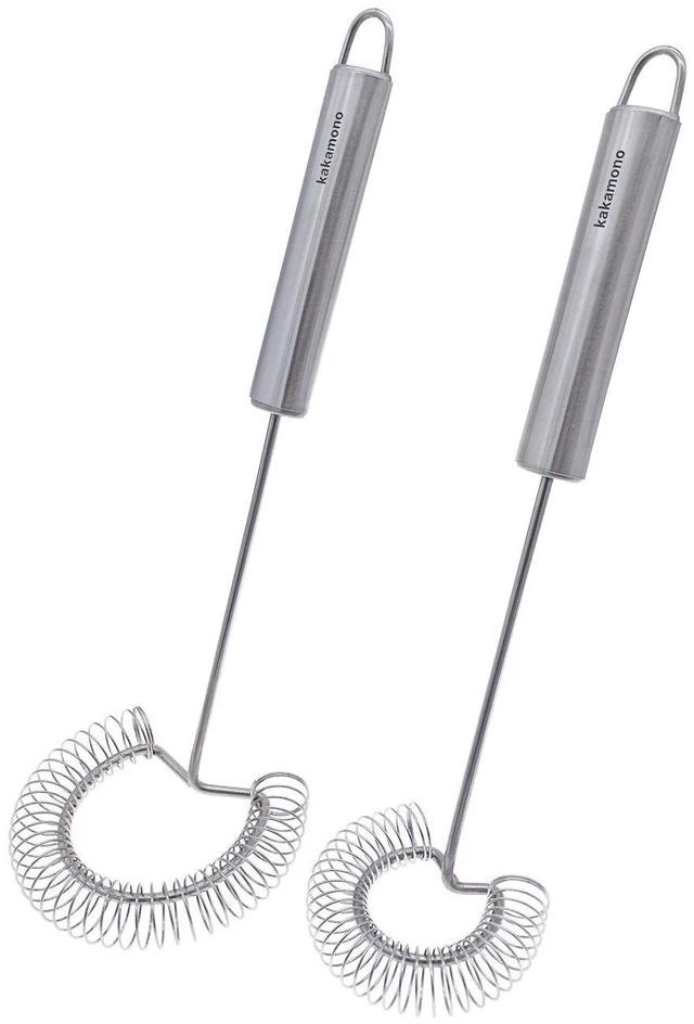Main image of 2pcsSet Egg Beater Stainless Steel Spring Egg Whisk, Kitchen Milk Egg Beater Whisking,Beating,Magic Hand Held Sauce Stirrer Frother