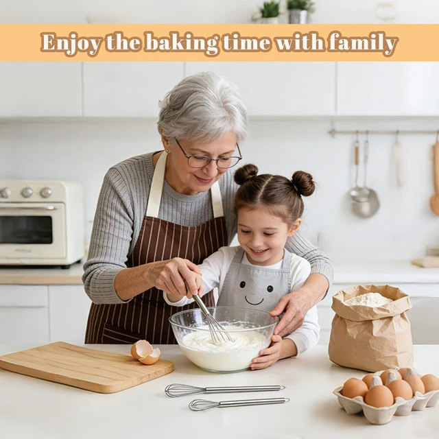 Alt view image 7 of 7 - Whisks for Cooking, 3 Pack Mini Whisk for Whisking, 7"+9"+11" Tiny Stainless Steel Wire Whisk Set for Baking, Blending Eggs & Sauces, Heavy Duty Rust Proof