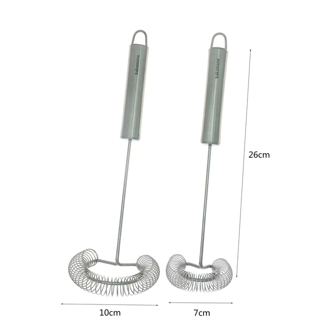 Alt view image 2 of 5 - 2pcsSet Egg Beater Stainless Steel Spring Egg Whisk, Kitchen Milk Egg Beater Whisking,Beating,Magic Hand Held Sauce Stirrer Frother