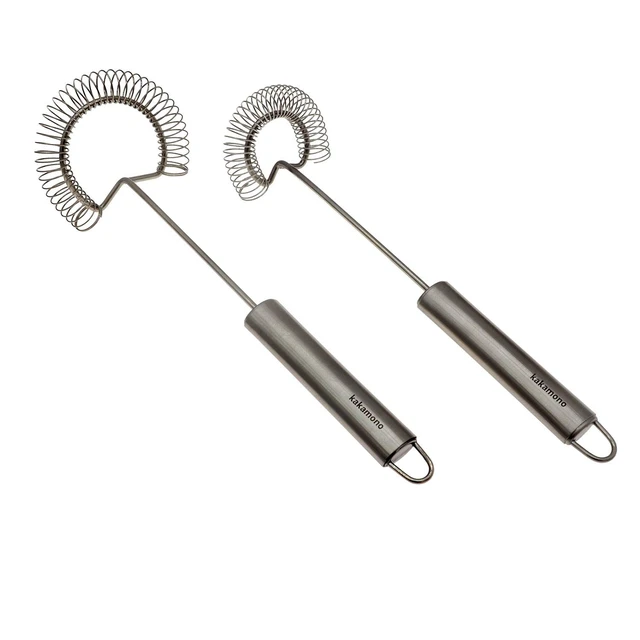 Alt view image 3 of 5 - 2pcsSet Egg Beater Stainless Steel Spring Egg Whisk, Kitchen Milk Egg Beater Whisking,Beating,Magic Hand Held Sauce Stirrer Frother