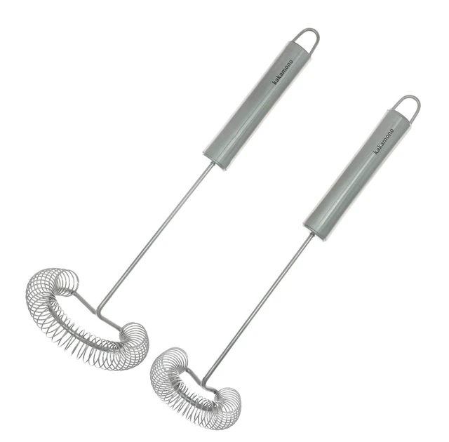 Alt view image 4 of 5 - 2pcsSet Egg Beater Stainless Steel Spring Egg Whisk, Kitchen Milk Egg Beater Whisking,Beating,Magic Hand Held Sauce Stirrer Frother