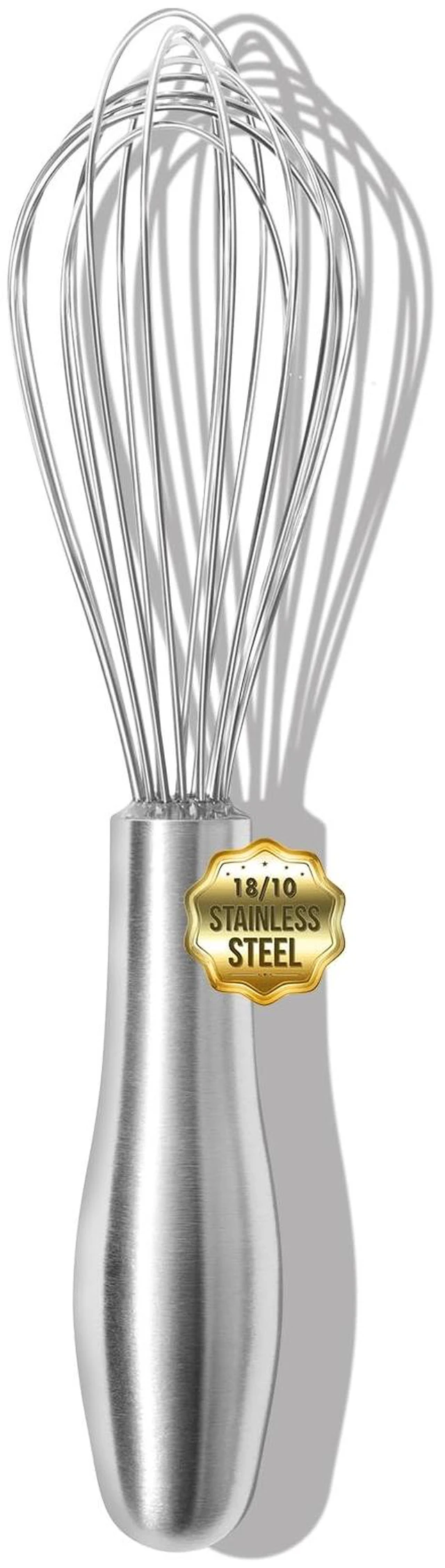 Main image of 8" Small Whisk, 18/10 Stainless Steel Whisk, Ergonomic Handle | Dishwasher Safe, 8-Wire Balloon Design, Rust Resistant, Sealed Waterproof Handle, For Eggs, Sauces, Batter And Cream