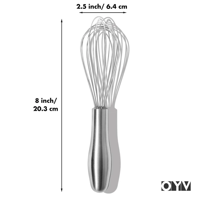Alt view image 7 of 7 - 8" Small Whisk, 18/10 Stainless Steel Whisk, Ergonomic Handle | Dishwasher Safe, 8-Wire Balloon Design, Rust Resistant, Sealed Waterproof Handle, For Eggs, Sauces, Batter And Cream
