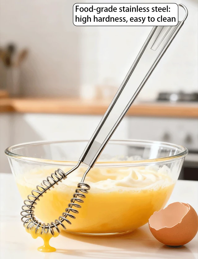 Alt view image 3 of 7 - 4Pcs Stainless Steel Egg Beater, 8 inches Mini Egg Whisk | Spring Coil Whisk, Handheld Milk Frother Foamer, Sauce Stirrer Blender, Coffee Mixer