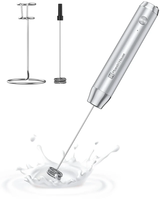 Main image of LunaFro Rechargeable Milk Frother,Stand & 2 Detachable Whisks | 8000RPM Turbo Motor, 1200mAh lithium battery, Handheld Milk Frother for Lattes, Cappuccino, Matcha & Powdered Supplements