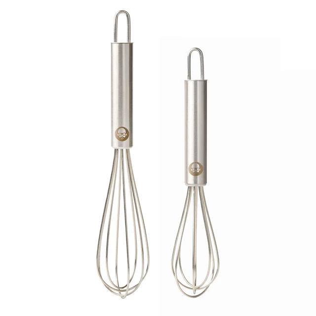 Main image of 2-Piece Tiny Whisk Set 5 & 7 Stainless Steel Mini Whisks for Mixing, Beating & Frothing Durable Kitchen Utensils for Cooking & Baking