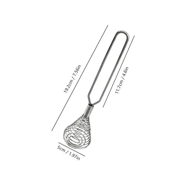 Alt view image 2 of 7 - Mini French Spring Whisk, 7.56 Inch Silver Stainless Steel Spring Coil Whisk, Hand Eggbeater Egg Mixer Whisk Blender Stirring Beater