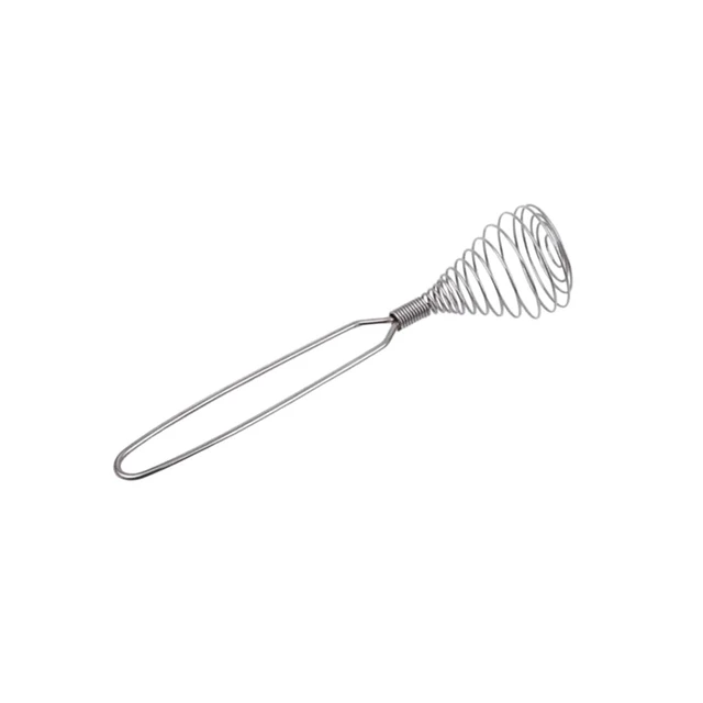 Alt view image 4 of 7 - Mini French Spring Whisk, 7.56 Inch Silver Stainless Steel Spring Coil Whisk, Hand Eggbeater Egg Mixer Whisk Blender Stirring Beater