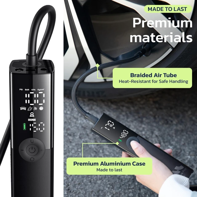 Alt view image 5 of 7 - Tire Inflator Air Compressor, 12V DC Cord, Auto Stop, 150PSI | 3X Faster Air Pump For Car Tires, Tire Pump, Trucks And Off-Road Tires, Auto Shut Off