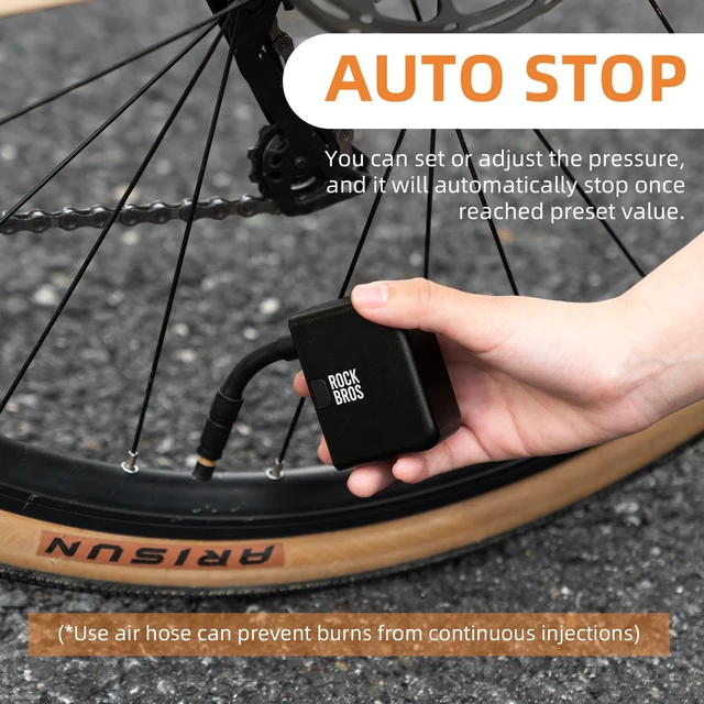 Alt view image 3 of 6 - Inflator Electric Mini Bike Pump PRO Screen Pressure Auto Stop | Max 120 PSI Air Pump 124g with Gauge, Fast Inflate 4.5 x 700*25C Tires to 70 PSI, Presta/Schrader for E-Bike, MTB & Road Bike