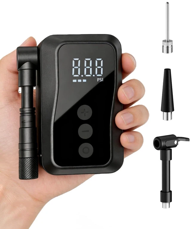 Main image of Mini Bike Pump, 25s Fast Inflate Mini Bike Tire Pump with Gauge, 150PSI Portable Bike Pump with Presta and Schrader Valve for City Bike, Road Bike, Mountain Bike, Motorcycle
