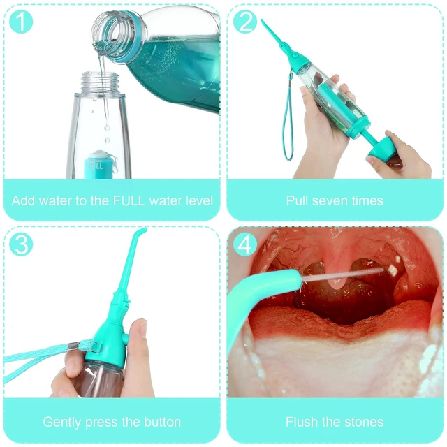 Alt view image 5 of 7 - Water Dental Flosser for Teeth, NonElectric Oral Irrigator, Olive Green